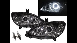 CrazyTheGod VClass W639 VITO MK2 0310 Guide LED AngelEye Headlight Black for MercedesBenz LHD [upl. by Hawkins]