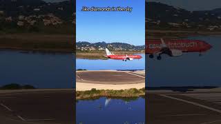 Planes landing at Corfu Airport greece europe aviation aeroplane sea travel holiday rihanna [upl. by Warder891]