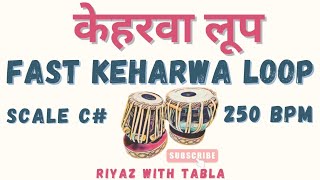 Fast Keharwa Taal Loop 250 BPM  C Kali 1  Loop for Fast Songs tablaloops riyazwithtabla [upl. by Ladnyc]