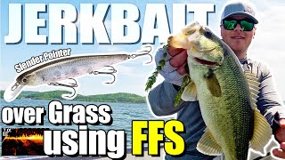 【PreSpawn】Spring Jerkbait Fishing over Grass【Forward Facing Sonar】 [upl. by Iroak156]