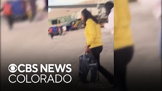 After cellphone caught fire on plane in Denver some passengers panicked [upl. by Aihsenet]