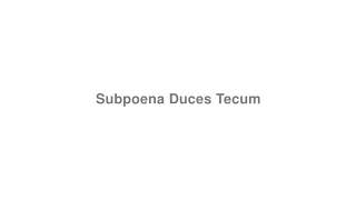 How to Pronounce quotSubpoena Duces Tecumquot [upl. by Sad864]