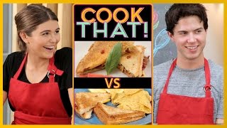 GRILLED CHEESE CHALLENGE w Olivia Jade and Alex Reninga  COOK THAT [upl. by Galligan169]