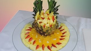 EASY DECORATION WITH SLICED FRUIT  By J Pereira Art Carving [upl. by Yhtommit969]