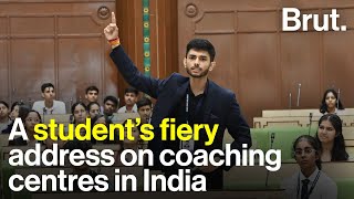 A student’s fiery address on coaching centres in India [upl. by Namreh]