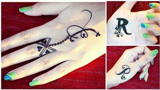 New quotRquot letter mehndi tattoo  requested video [upl. by Llenoj855]