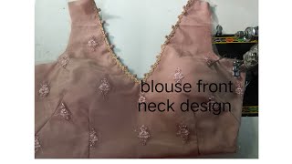 trending v neck design  blouse front neck design  designer blouse blouse cutting and stitching [upl. by Ttenyl970]