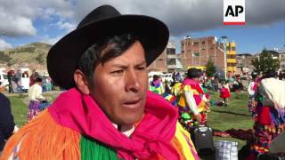 Virgin of Candelaria celebrated with colorful dances in Peru [upl. by Anastassia]