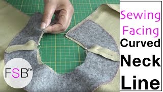 Sewing Facing to Curved Necklines [upl. by Anaitsirk]