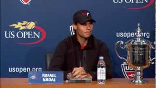 2013 US Open Rafael Nadal Press Conference [upl. by Assenal305]