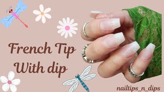 Dip Powder Nails French tipsNail art stickersfull cover tips [upl. by Ardnuahsal]