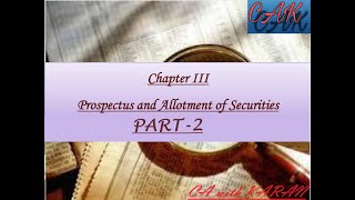 CA INTER LAW CHAPTER 3 PROSPECTUS AND ALLOTMENT OF SECURITIES PART2 CA cainterlaw [upl. by Latt]