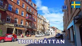 Trollhättan  Virtual Walking Tour in 4K  Mars 2023  Sweden [upl. by Humberto388]