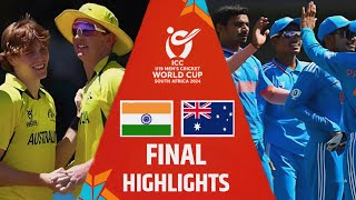 India vs Australia Under 19 World Cup Final Highlights  2024  Ind u19 vs Aus u19 Highlights [upl. by Landri]