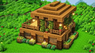 Minecraft wooden House EasyMinecraftVIDEORSRUHAN08 [upl. by Rolyks893]