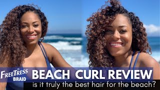 FREETRESS BEACH CURL CROCHET HAIR REVIEW LIA LAVON [upl. by Solana221]