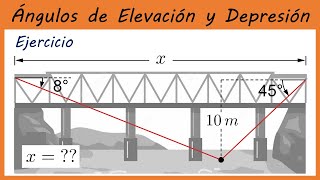 APLICACIÓN DE ÁNGULOS DE ELEVACIÓN Y DEPRESIÓN  ÁNGULOS VERTICALES 7 [upl. by Eelsnia]