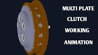 Multi plate clutch working animation in hindi [upl. by Attlee942]