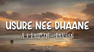 Usure Nee Dhaane Lyrics  RAAYAN  Dhanush  AR Rahman  Prabhu Deva [upl. by Arabel919]