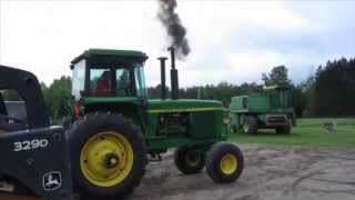 John Deere 4630 straight pipe cold start [upl. by Einegue]