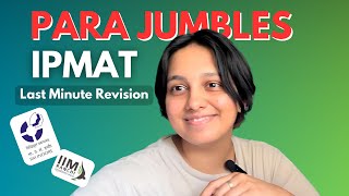 Parajumbles IPMAT Indore Revision  Previous year questions [upl. by Astera113]