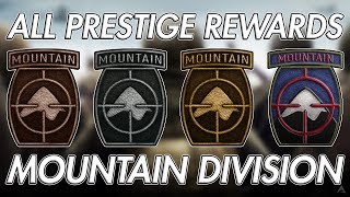 ALL PRESTIGE REWARDS FOR MOUNTAIN DIVISION SECRET DIVISION WEAPONS WW2 Division Prestige Rewards [upl. by Riba177]