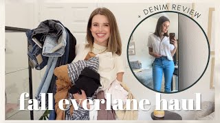 HUGE EVERLANE HAUL Testing Tons of New Denim  Fall Dresses  Dream Pant Basics Perform  more [upl. by Cairns523]