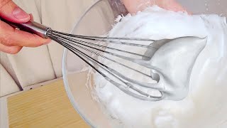 How to beat meringue by hand Egg whites whipping without mixer REAL TIME PROCESS [upl. by Nanfa]