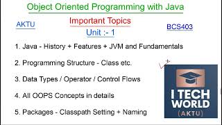 Object Oriented Programming with Java Important Questions BCS403 BTech AKTU AKTU 2nd Year CSEIT [upl. by Tyrus]