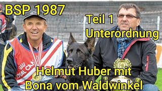 Helmut Huber mit Bona vom Waldwinkel zur BSP 1987  Teil 1  Unterordnung  Rückblicke [upl. by Enailil]