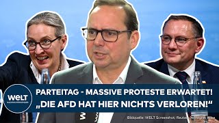 ESSEN AFDParteitag startet  80000 Gegendemonstranten bei massiven Protesten erwartet [upl. by Corneille51]