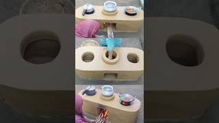 How to Build a Powerful Primitive Technology Wood Stove with Clay and Bricks🔥viral mittikachulha [upl. by Airdnaz]