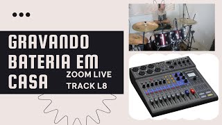 Gravação de bateria acústica em casa com Zoom Live Track L8 [upl. by Cyrille]