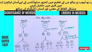 Explain easily Errors and significance of meiosis with very easy and simple diagrams [upl. by Killy]