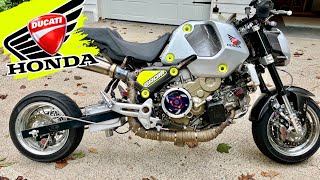 HOONING on my DUCATI 1199cc Swapped HONDA GROM [upl. by Bohannon]