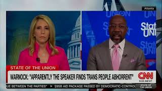 Raphael Warnock Calls Out Speaker Mike Johnson For Using Christianity To Attack Biden [upl. by Amluz]