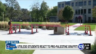 UToledo students react to proPalestine graffiti [upl. by Nidak]