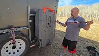 Enclosed Trailers Spare Tire And Rhino Tank Rear Mount Setup [upl. by Neenahs]