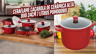 Ceraflame Caçarola de Cerâmica Alta Duo 24cm 7 Litros Pomodoro [upl. by Amorete392]