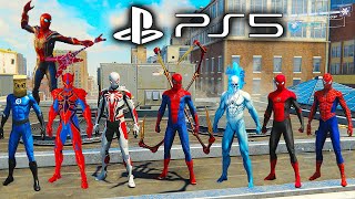 SPIDERMAN REMASTERED PS5 All Suits Showcase [upl. by Hannie]