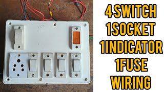 4 switch 1 socket 1 indicator 1fuse Bord connection  electric Bord wiring connection [upl. by Shedd]