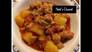 Fricase de cerdoPuerco cubano RecetaComida cubanaPlatos cubanosCuban pork fricassee easy recipe [upl. by Vilberg]