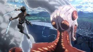 Eren amp Armin VS Bertholdt The Colossal Titan  Shingeki no Kyojin Season 3 Part 2  AMV [upl. by Carrol515]