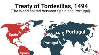 Treaty of tordesillas 1494 How spain and Portugal divided the world [upl. by Ahsin]