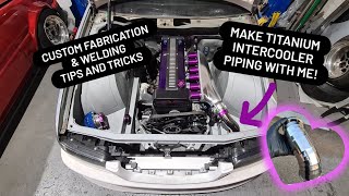 Fabricating the custom Titanium intercooler piping setup on my 15JZ swapped C35 laurel driftcar [upl. by Akelam775]