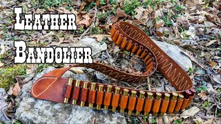 Making a leather Bandolier to carry extra 4570 [upl. by Wakeen]