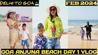 GOA  ANJUNA amp ROCK BEACH  FEBRUARY 2024  ANJUNA MARKET  GOA VLOG DAY 1  WATERSPORTS SHACKS [upl. by Lemmuela423]