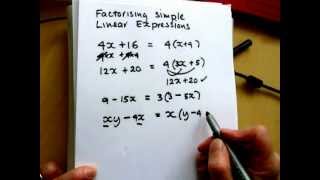 Factorising simple linear expressions [upl. by Asir]