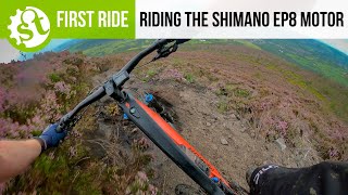 Riding the Shimano EP8 Shimanos allnew motor [upl. by Ariahay]