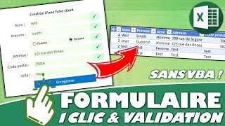 Comment créer un formulaire dynamique et sécurisé sur Excel sans saisir de code VBA [upl. by Lyrehs783]